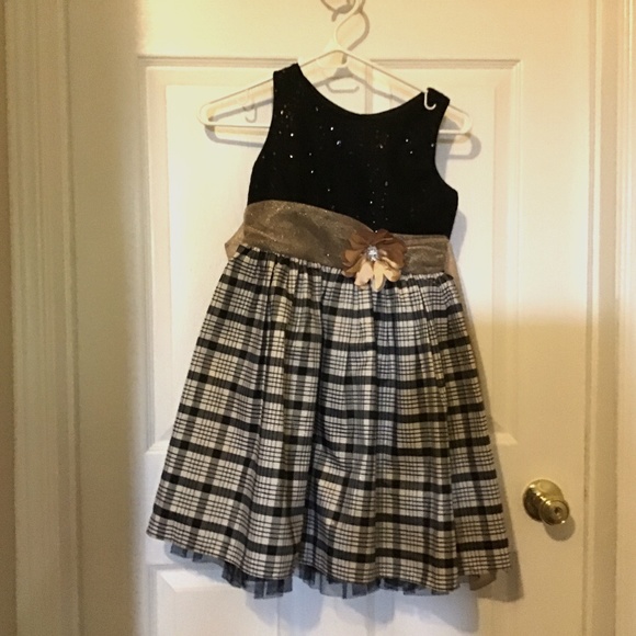 Claire bell gold and bland sleeveless dress - Picture 1 of 2